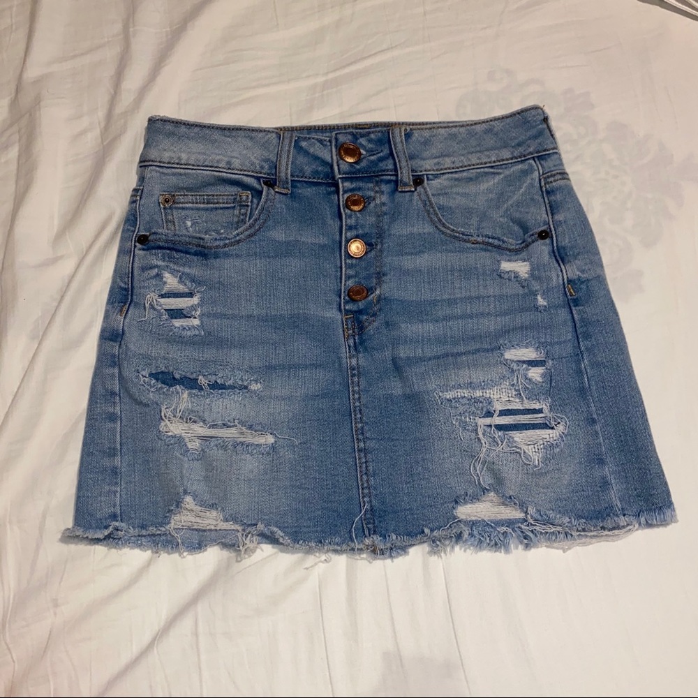Denim mini skirt